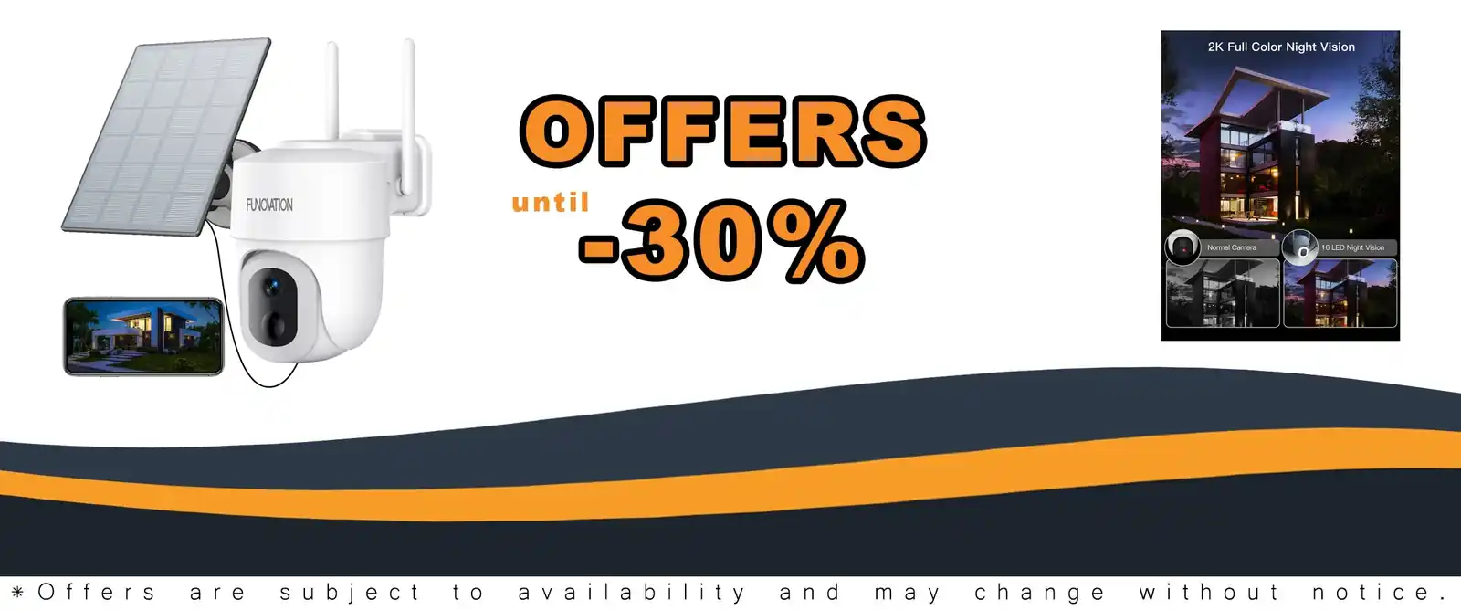 2K/3MP solar security camera 15000mAh battery 360° PTZ